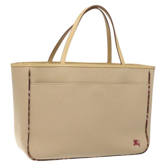 BURBERRY Blue Label Tote Bag Canvas Beige Auth ti2730 - Picture 1 of 15